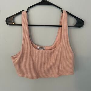 Better / Together Pink Waffle Knit Sports Bra Crop Top Size Large